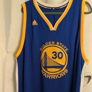 Adidas Blue and Yellow Golden State Warriors Jersey